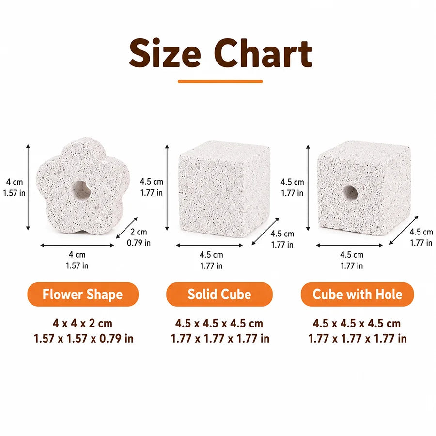 Natural Pumice Stone Chew Toy for Hamster Guinea Pig Rabbit Small Pets Teeth Grinding Block Cage Accessory Daily Dental Care