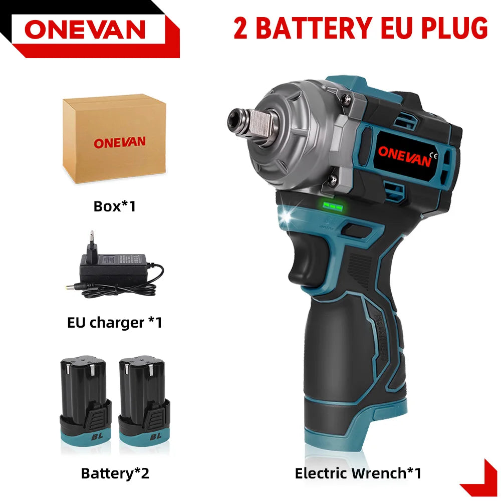 ONEVAN 500N.M Brushless Electric Impact Wrench 3in1 Cordless Impact Wrench Screwdriver Drill Lithium-Ion Battery Power Tool