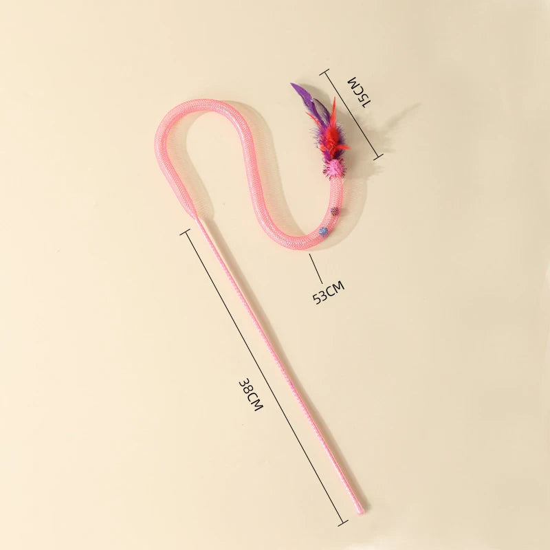 Interactive Cat Toy Funny Cat Stick toys Cat Teaser Wand with Feather Bell Kitten Playing Toys Cat Accessories