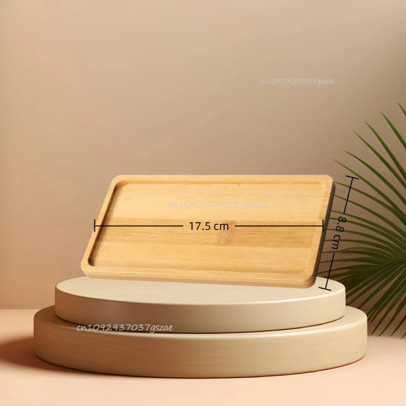 Natural Bamboo Wooden Organizer Tray Oval Rectangular Shape for Bathroom Counter Storage Jewelry Skincare Display Bamboo Tray