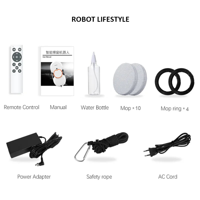 Robot Lifestyle Automatic Window Cleaner Robot with Two Sprayer Cleaning Glasses Smart Home Appliance