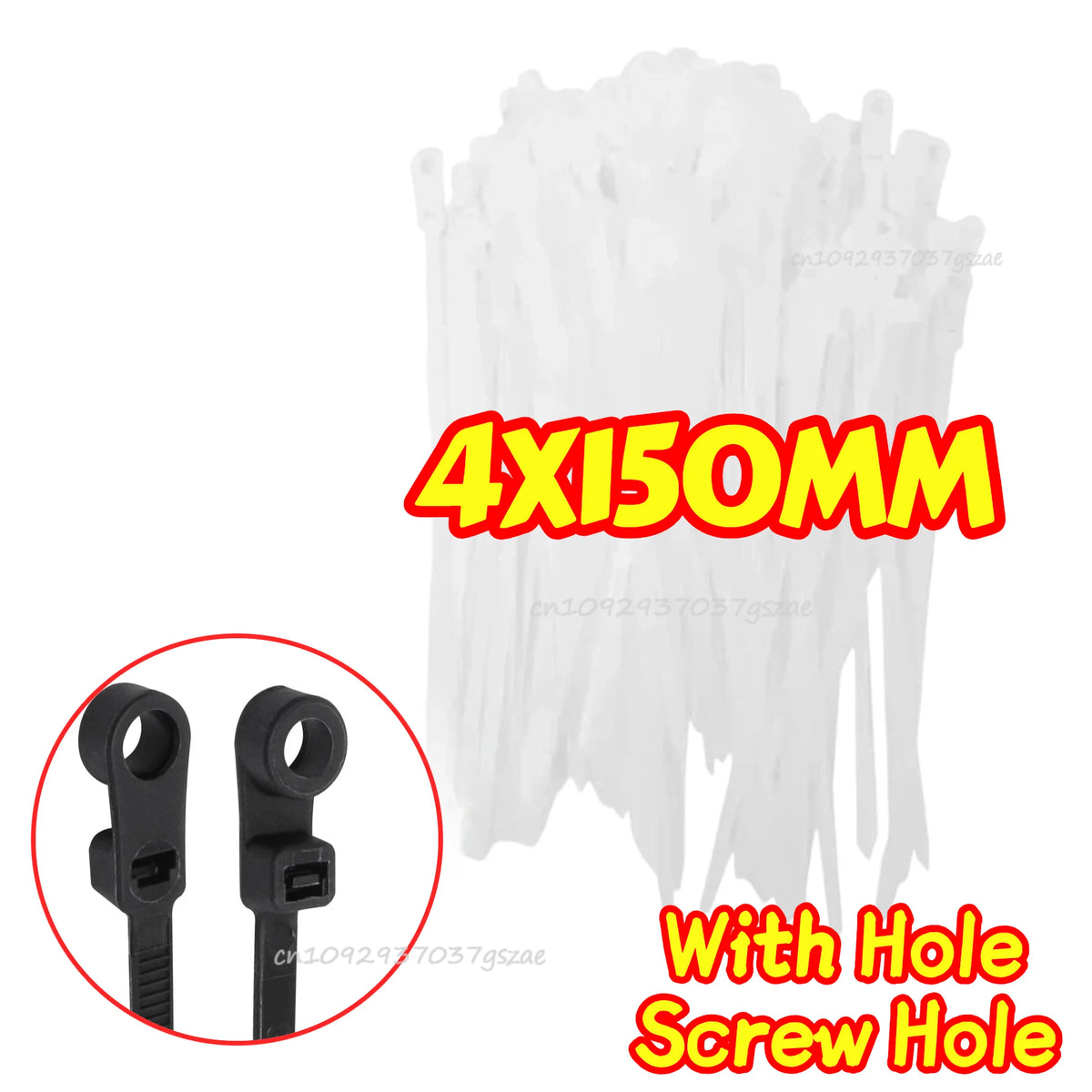 Cable Tie Plastic Clamping Collar Zip Ties Screw Hole Nylon Cable Ties Duty Adjustable Self-locking Cord Ties Organizer Strap
