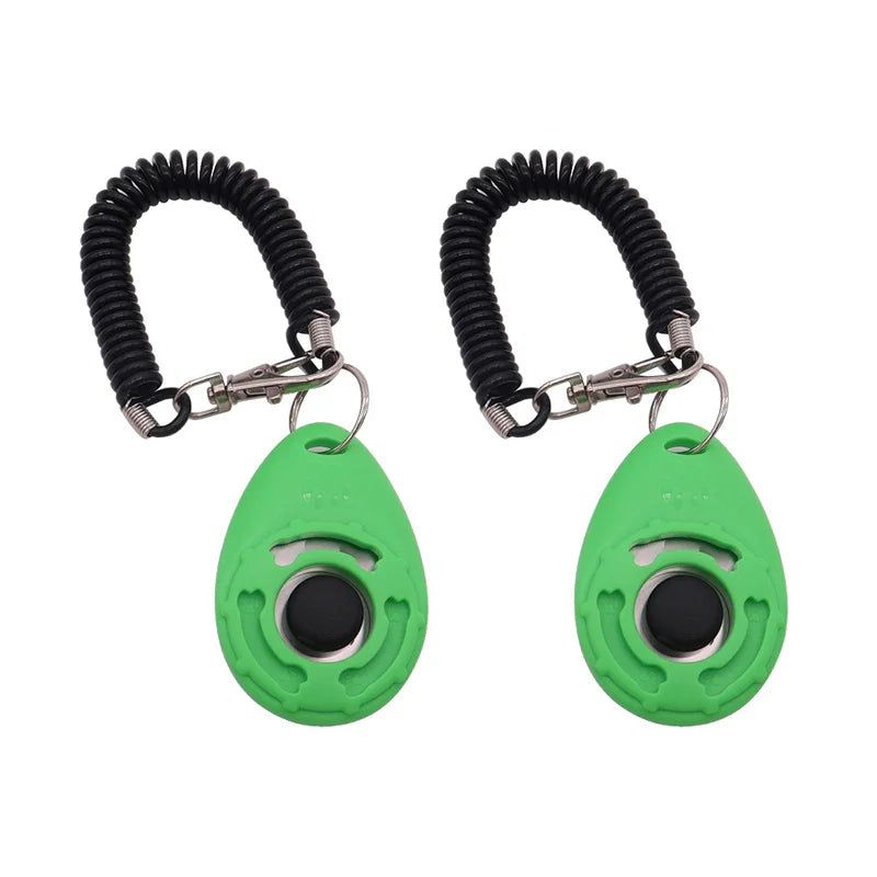 2pcs Dog Training Clicker Pet Cat Plastic Dogs Click Trainer Aid Tools Adjustable Wrist Strap Sound Key Chain Dog Supplies