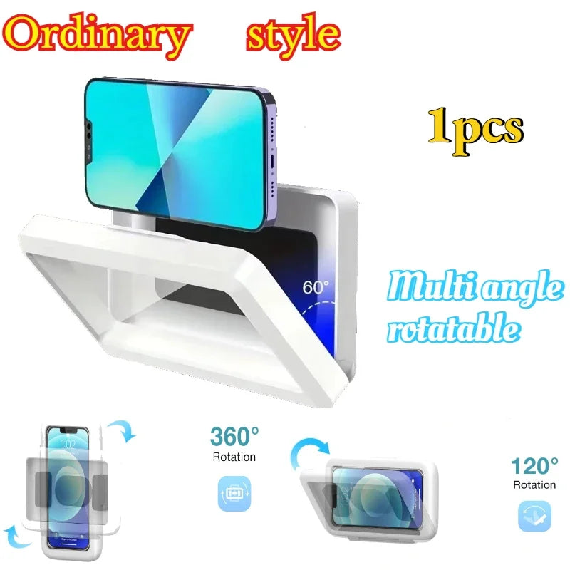 Self-adhesive Anti-fog Waterproof Shower Phone Holder Universal Touch Screen Draining Mobile Phone Protective Case for Bathroom