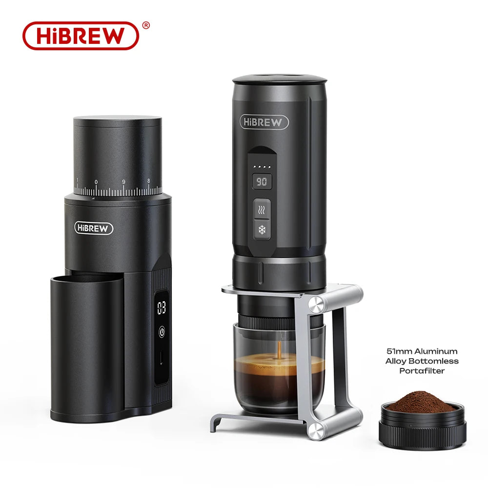 HiBREW G5 Mini draagbare koffiemolen met maalschijven, oplaadbare compacte koffiebonenmaler voor espresso, pour-over en kamperen