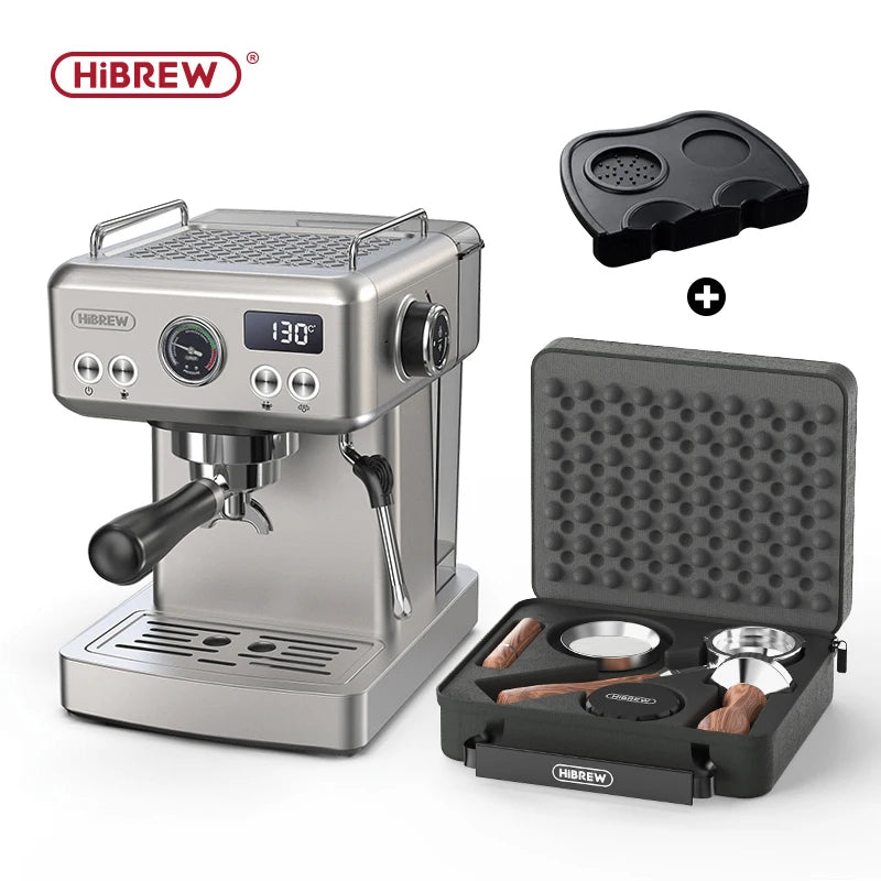 HiBREW 20Bar Halfautomatische Espressomachine Temperatuur instelbaar 58mm Filterdrager Koud/Warm Koffiezetapparaat Metalen behuizing H10A