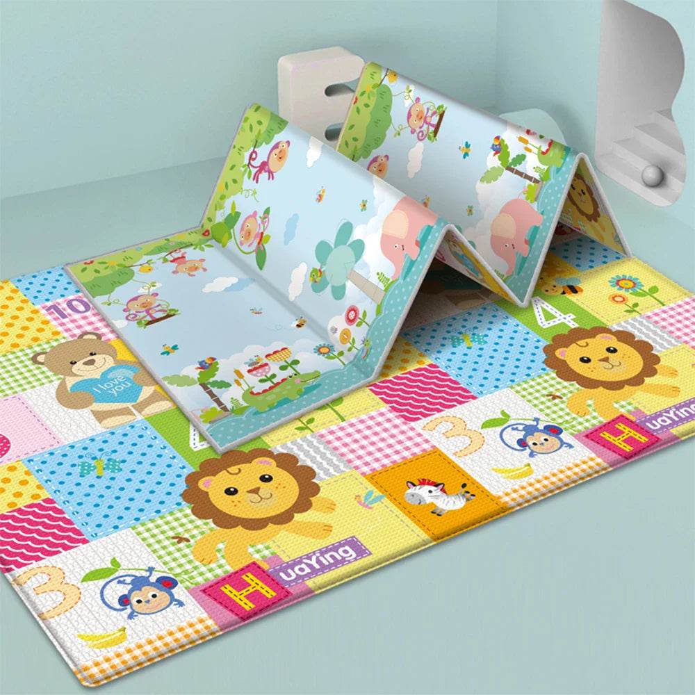 Activities Mat for Baby Non-toxic Outdoor Camping Foldable Play Mat Double-Sided Cartoon Pattern Waterproof Carpet Easy To Carry - Quality Shopping Centre