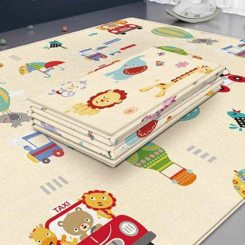 Activities Mat for Baby Non-toxic Outdoor Camping Foldable Play Mat Double-Sided Cartoon Pattern Waterproof Carpet Easy To Carry