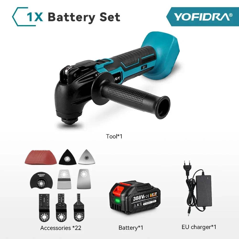 Cordless Oscillating Multi function Tool 6 Gears Adjustable Handheld Rechargeable Renovator Trimmer Shovel For Makita18V Battery - Quality Shopping Centre