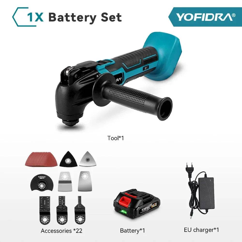 Cordless Oscillating Multi function Tool 6 Gears Adjustable Handheld Rechargeable Renovator Trimmer Shovel For Makita18V Battery - Quality Shopping Centre