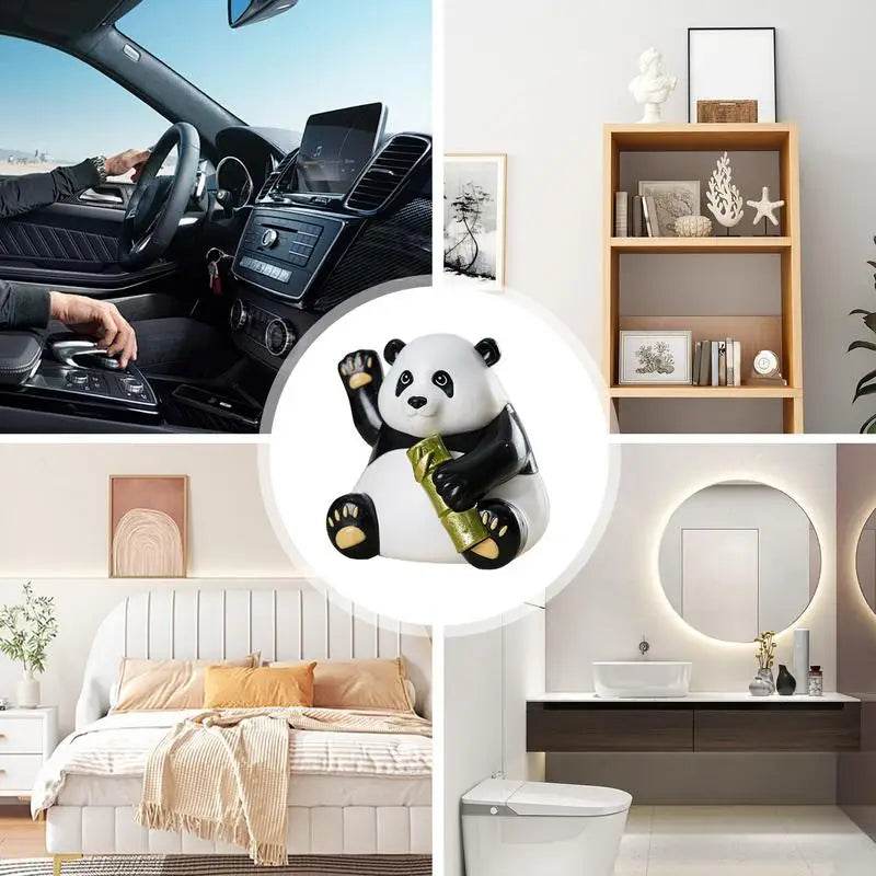 Dashboard Bobblehead Solar Panda Bear Bobble Head Collectible Figurines Car Dashboard Decor Panda Desk Accessories For Office - Quality Shopping Centre