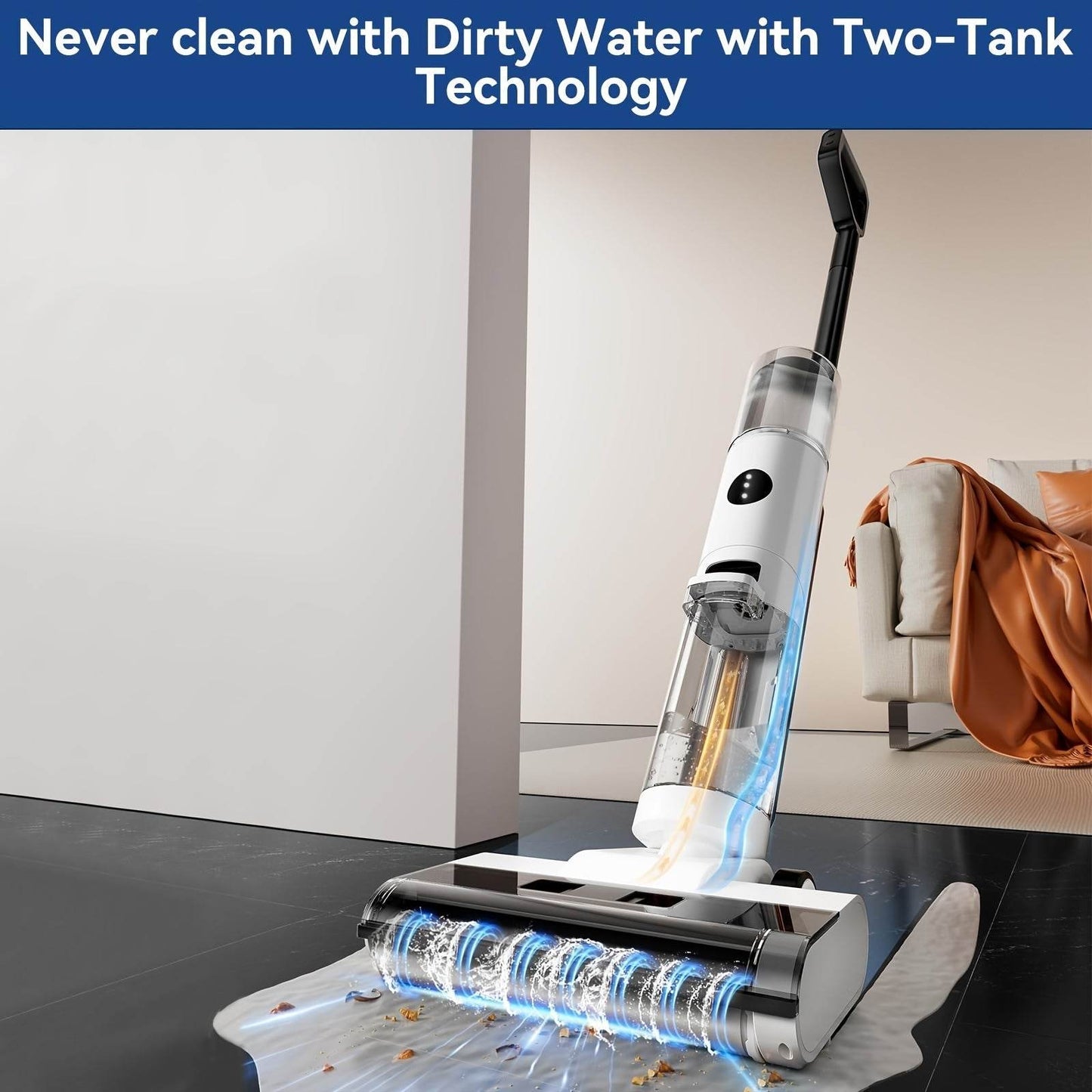 JONR ED12 Wet Dry Vacuum Cleaner Cordless Hard Floor Vacuum And Mop Combo - Lightweight, Self Propelled, One-Step Auto Cleaning & Edge To Edge Cleaning For Home - Quality Shopping Centre