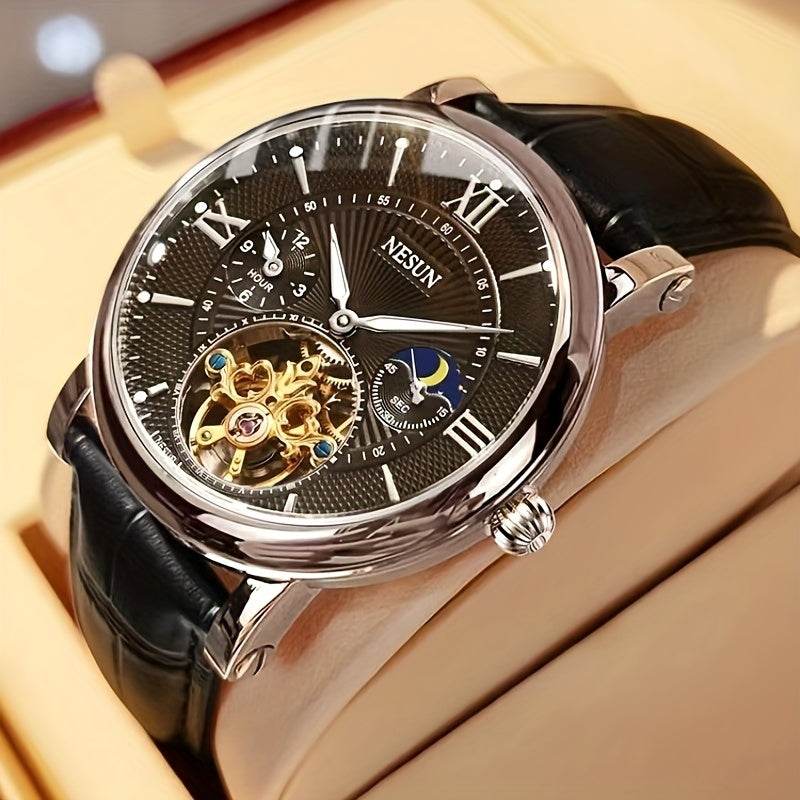 Nesun Men'S Watch Business Gentleman Mechanical Watch Fully Automatic Luminous Fashion Hollow Male Expression Men'S Day to Send Men'S Watch, Without Battery - Quality Shopping Centre