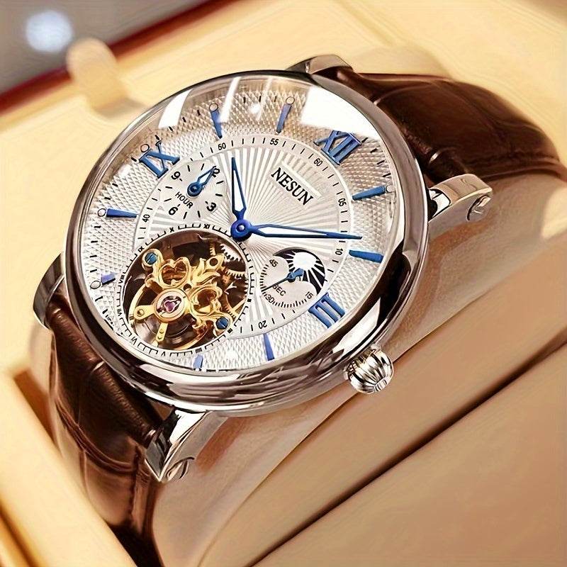 Nesun Men'S Watch Business Gentleman Mechanical Watch Fully Automatic Luminous Fashion Hollow Male Expression Men'S Day to Send Men'S Watch, Without Battery - Quality Shopping Centre