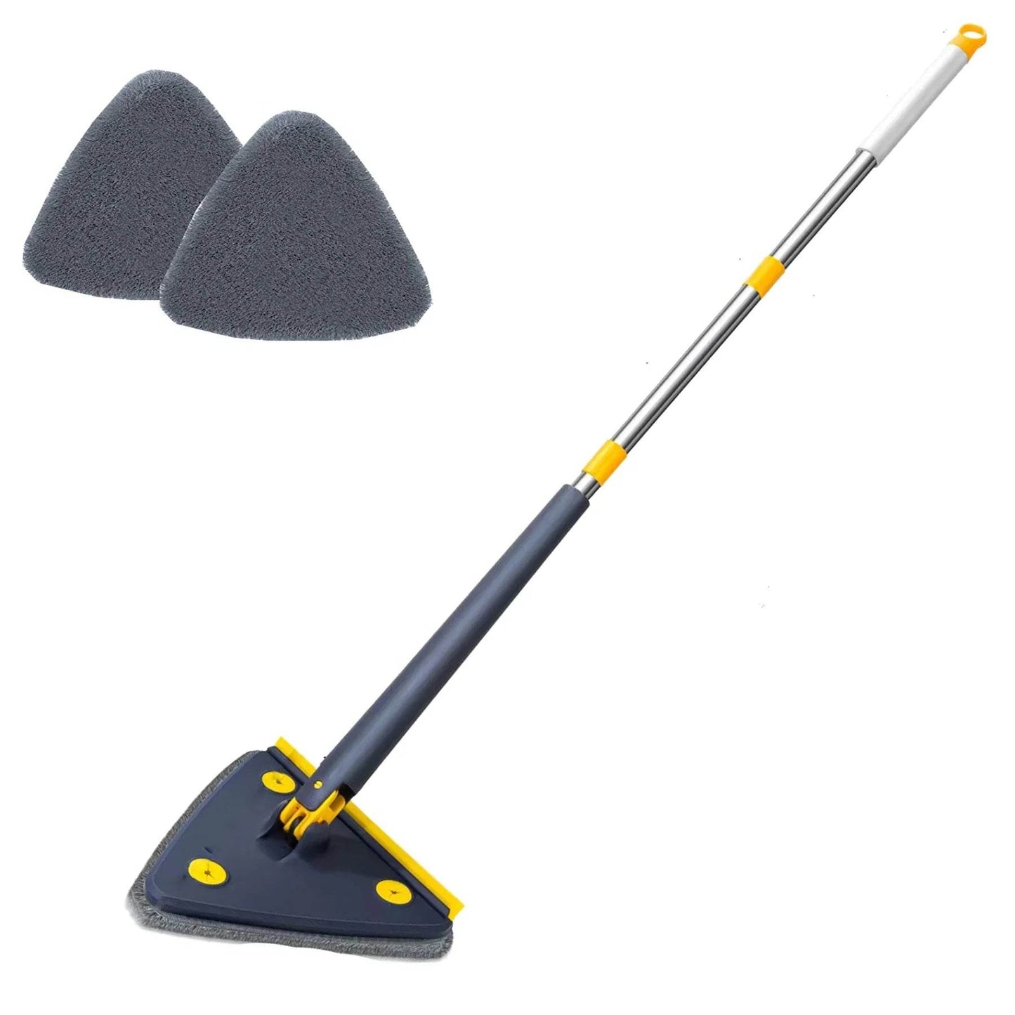 Triangle Mop 360 Rotatable Extendable Adjustable 110 Cm 2 in 1 With Squeegee Cleaning Mop For Tub Tile Floor Wall Deep Cleaning - Quality Shopping Centre