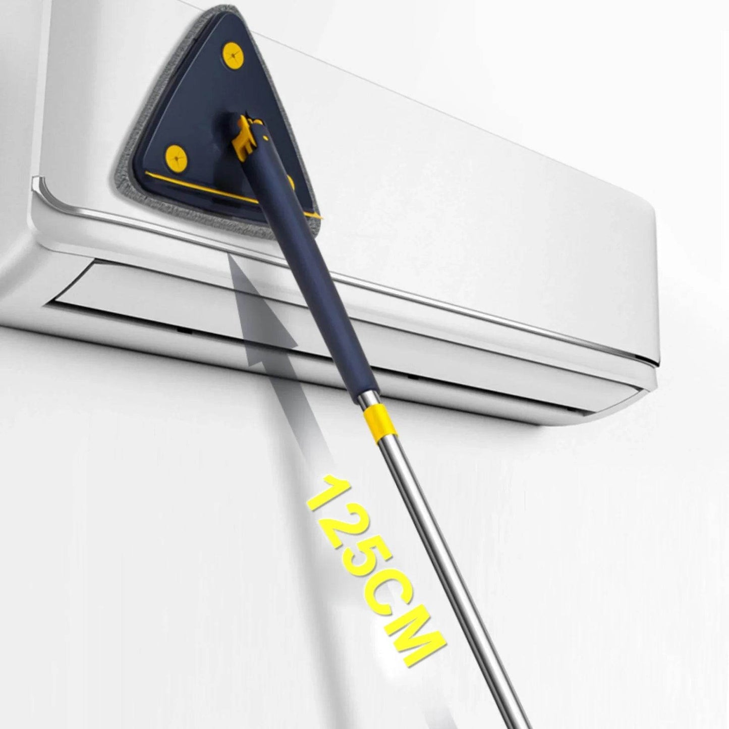Triangle Mop 360 Rotatable Extendable Adjustable 110 Cm 2 in 1 With Squeegee Cleaning Mop For Tub Tile Floor Wall Deep Cleaning - Quality Shopping Centre