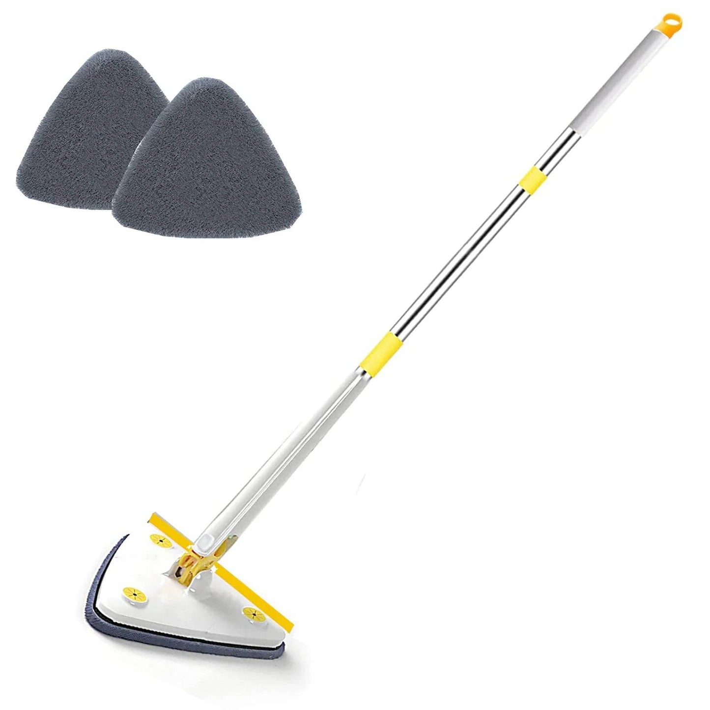Triangle Mop 360 Rotatable Extendable Adjustable 110 Cm 2 in 1 With Squeegee Cleaning Mop For Tub Tile Floor Wall Deep Cleaning - Quality Shopping Centre