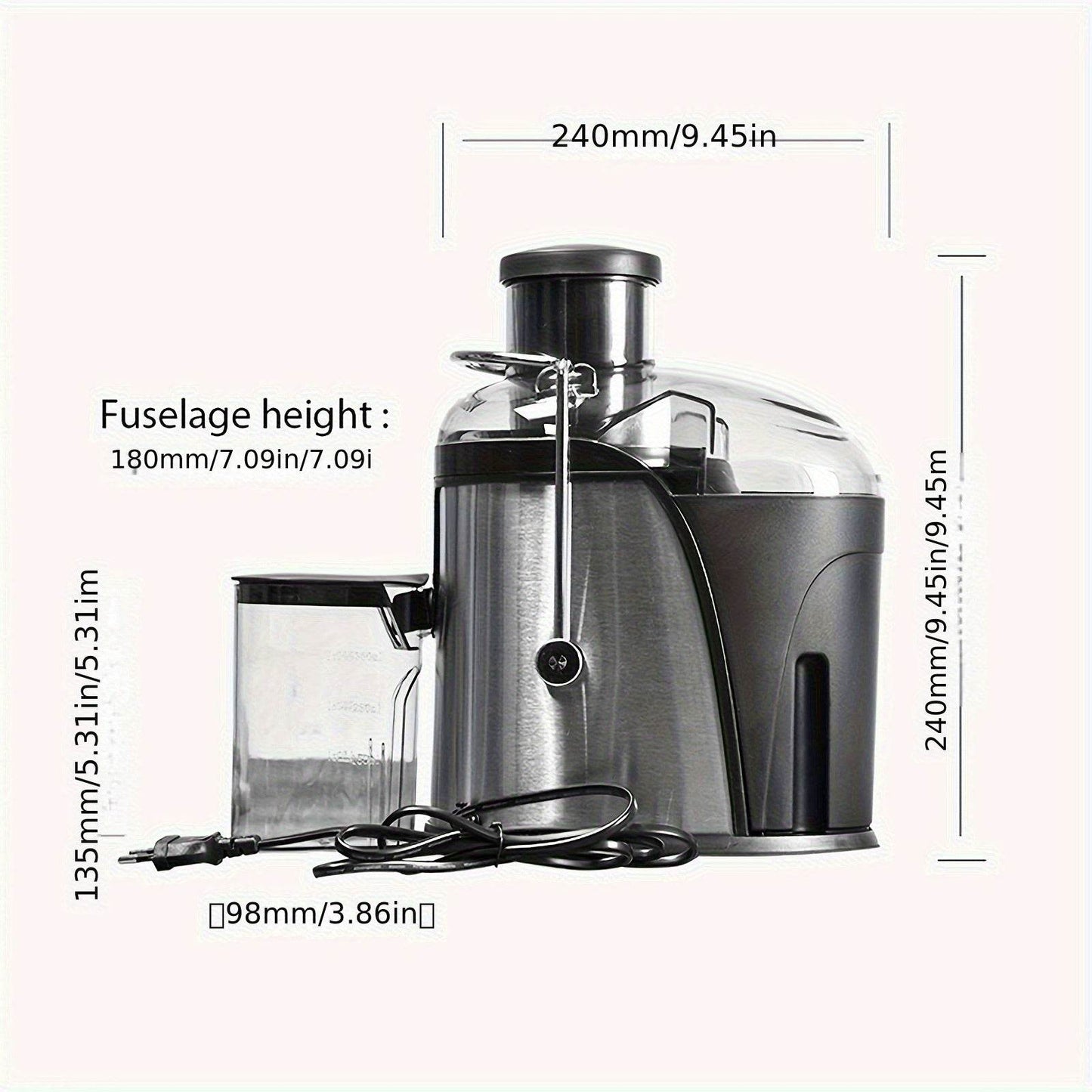 Versatile centrifugal juicer for home use with a large 1.5L capacity electric fruit juicer, pulp separation juicer, and cross-border food processor. - Quality Shopping Centre
