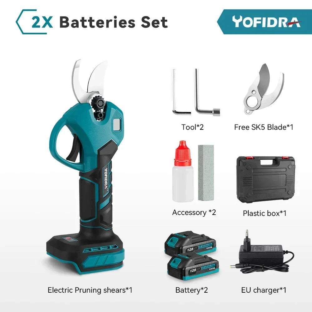 Yofidra 30mm Brushless Electric Pruner Shear 2 Gears Cordless Fruit Tree Bonsai Pruning Electric Scissors For Makita 18V Battery - Quality Shopping Centre