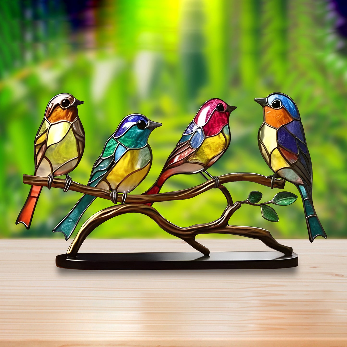 Zibi Acrylic Bird And Flowers Christmas Home Decor Ornament