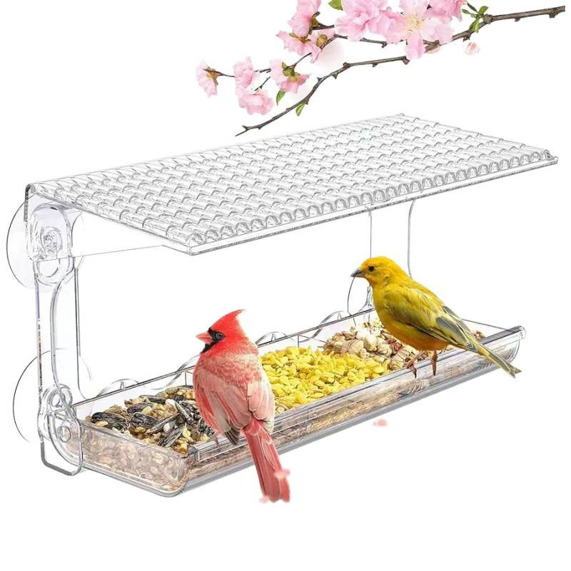 Transparent Plastic Window Bird Feeder With Strong Suction Cup