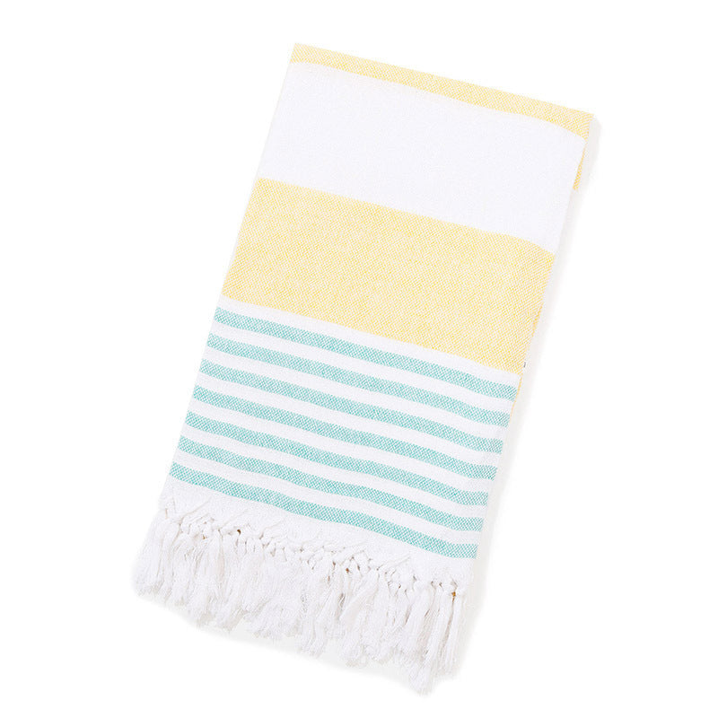 Serviette de plage turque rayée à franges, séchage rapide, grande taille, en coton, styles variés, vente en gros