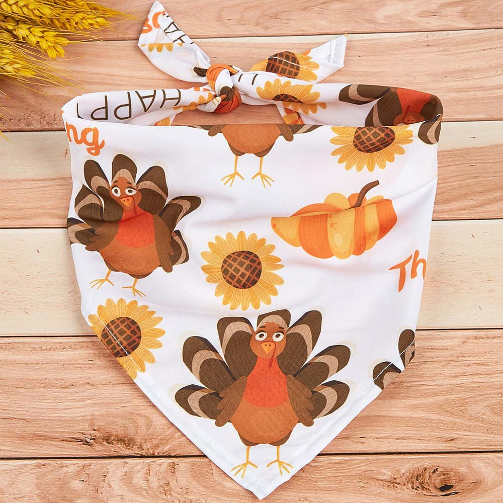 New Fashion Twill Thanksgiving Dog Scarf Triangle Pet Dog Polyester Bandana