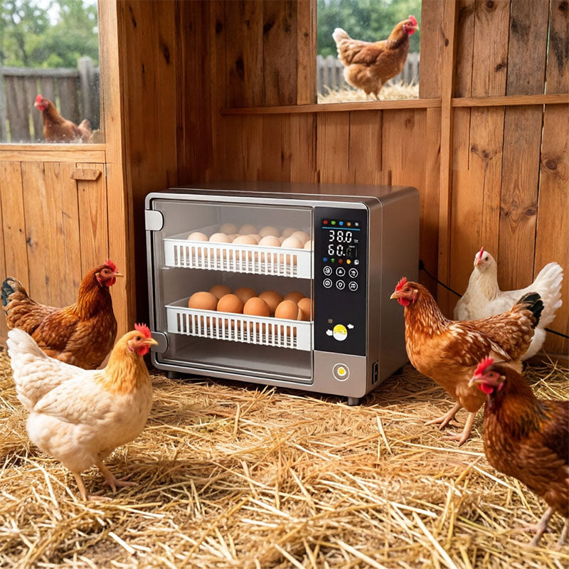 24 Egg Incubator Automatic Turner Digital Touchscreen Poultry Hatchery Device