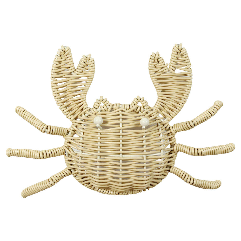 Ocean Series Handgemaakte Rotan Wanddecoratie - Zeepaardje, Krab, Tropische Vis, Handgeweven Rotan Wandkunst