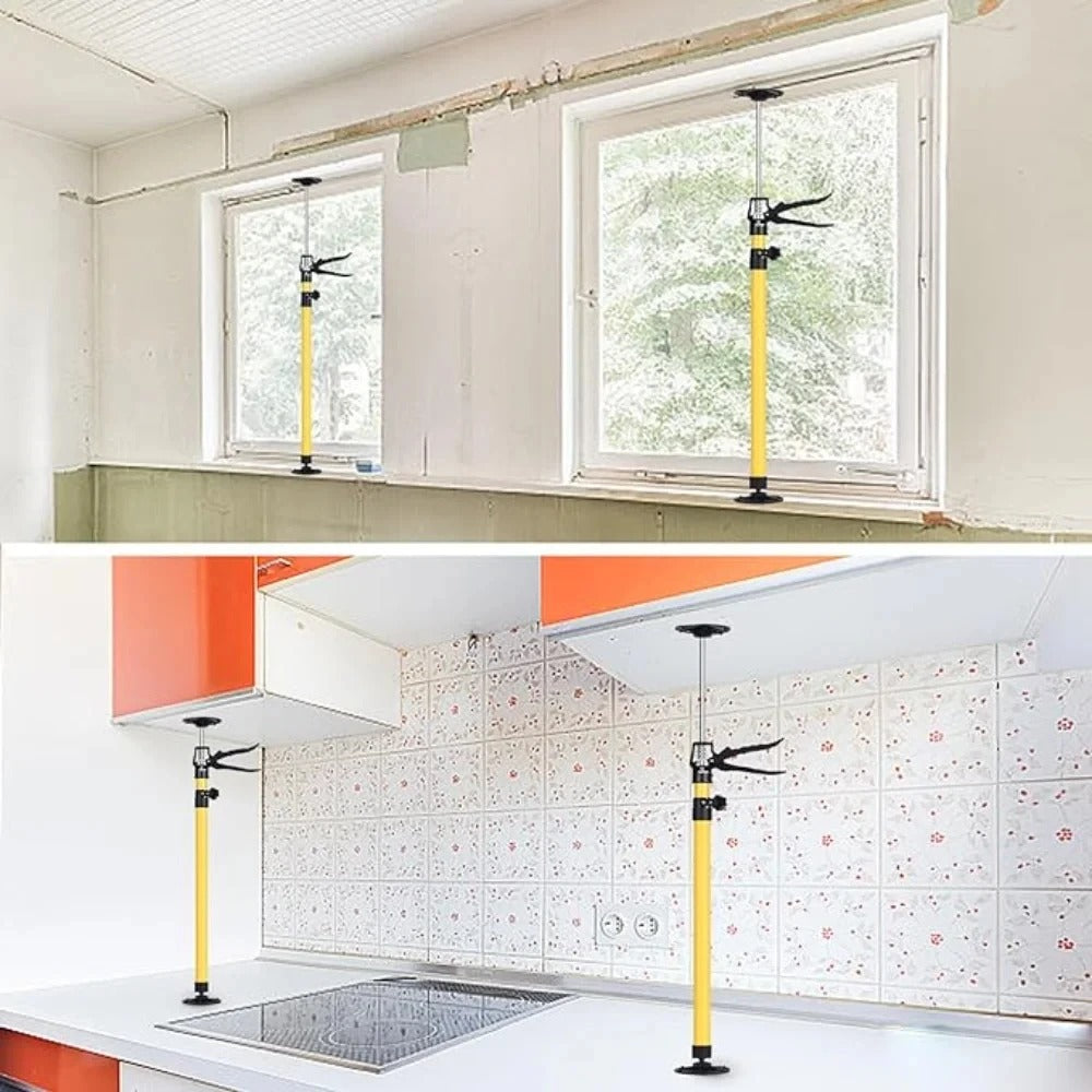 2 stuks verstelbare handmatige kriksteunstang voor kastinstallatie, krachtbesparende uitschuifbare stalen steunbalk