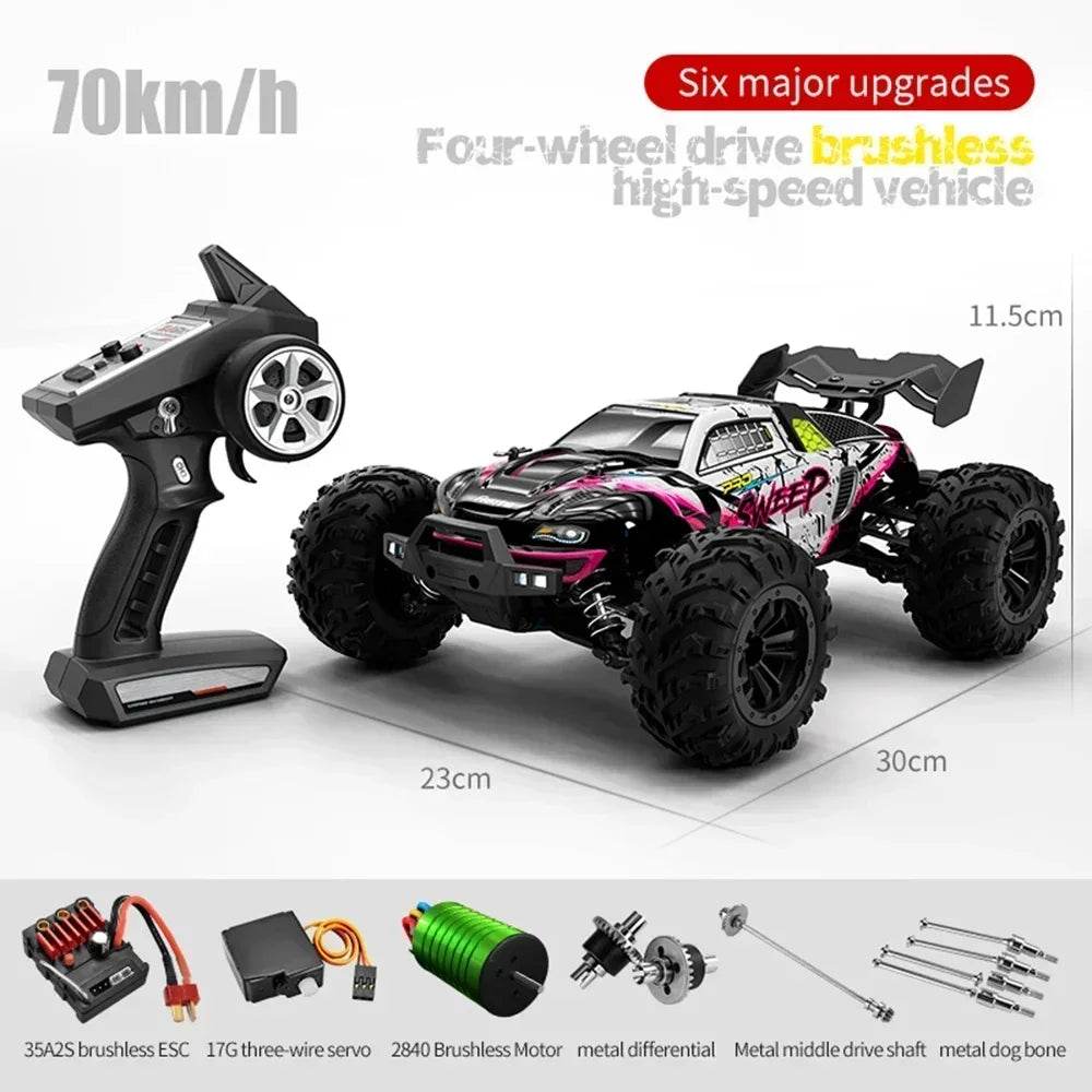 1:16 70KM/H 4WD RC Car With Led Lights 2.4G Radio High Speed Brushless Motor Remote Control Off-Road Cars for Children toys - Quality Shopping Centre