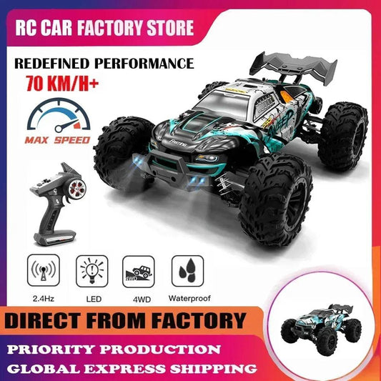 1:16 70KM/H 4WD RC Car With Led Lights 2.4G Radio High Speed Brushless Motor Remote Control Off-Road Cars for Children toys - Quality Shopping Centre