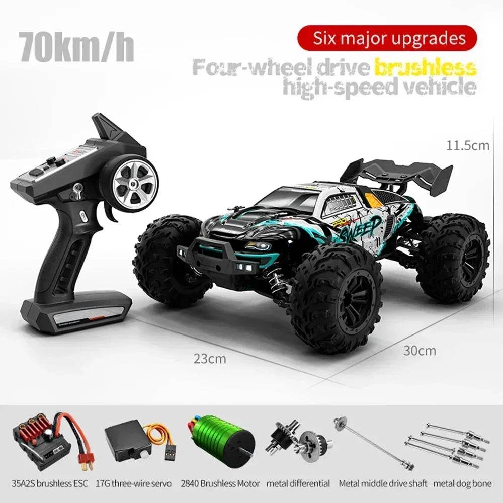 1:16 70KM/H 4WD RC Car With Led Lights 2.4G Radio High Speed Brushless Motor Remote Control Off-Road Cars for Children toys - Quality Shopping Centre