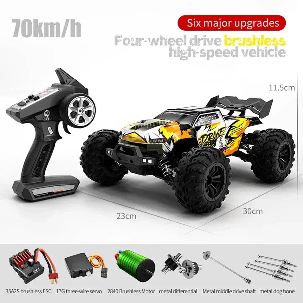 1:16 70KM/H 4WD RC Car With Led Lights 2.4G Radio High Speed Brushless Motor Remote Control Off-Road Cars for Children toys - Quality Shopping Centre