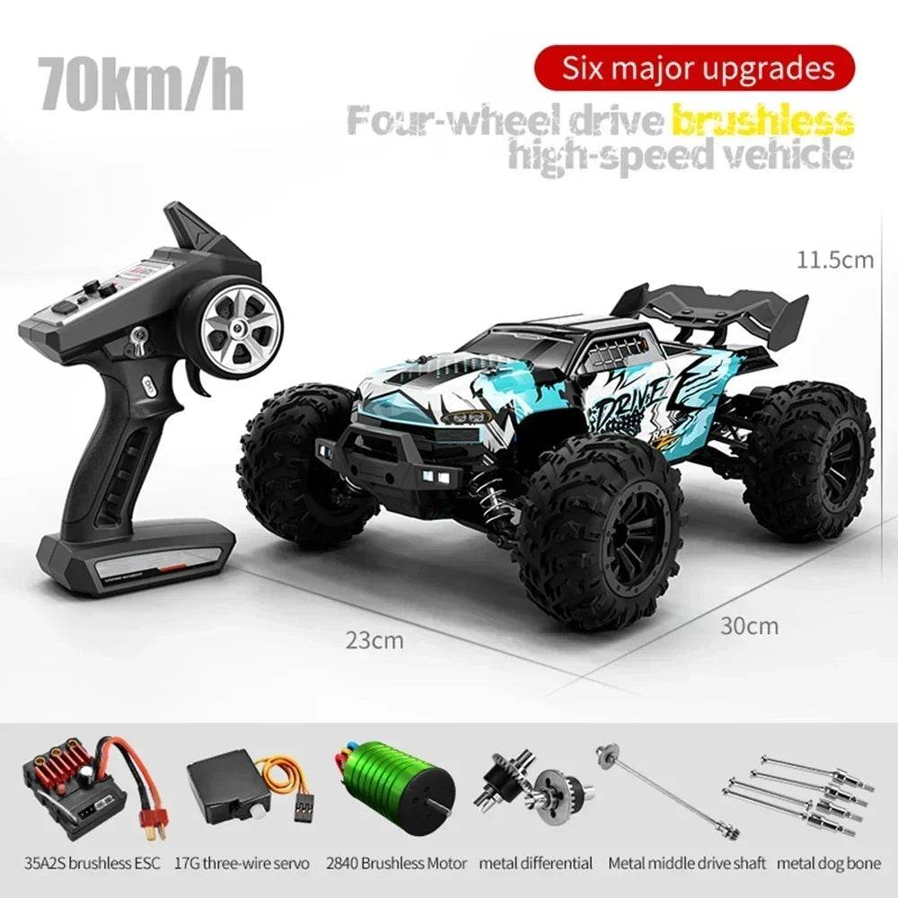 1:16 70KM/H 4WD RC Car With Led Lights 2.4G Radio High Speed Brushless Motor Remote Control Off-Road Cars for Children toys - Quality Shopping Centre