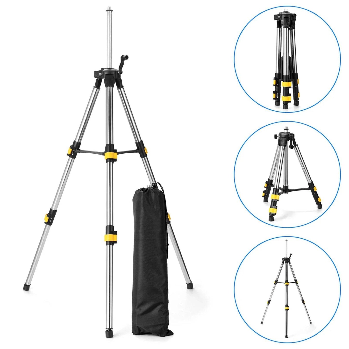 1.2M Three Height Adjustment Stainless Steel Extension Bar Tripod Stand For Laser Level with Bubble-level Tripod Stand - Quality Shopping Centre