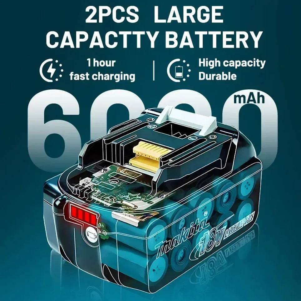 100%Original Makita 18V Rechargeable Power Tool Battery, Replaceable LED Lithium-ion, 6.0 Ah 18V LXT BL1860B BL1860BL1850 BL1830 - Quality Shopping Centre