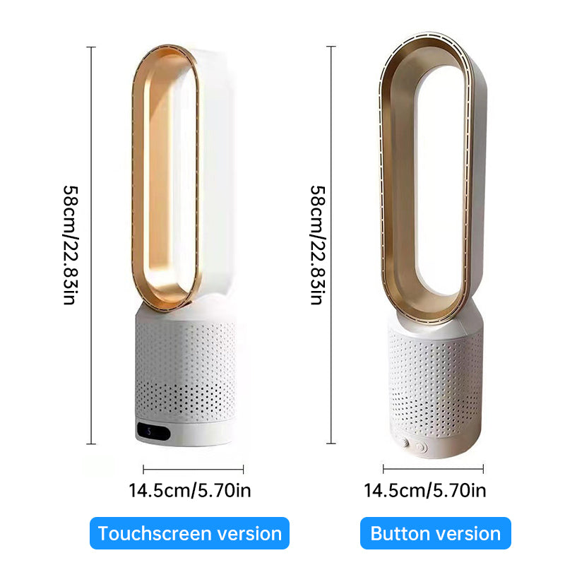 2026 Nouveau ventilateur tour sans pales avec purificateur d'air – Ventilateur ultra-silencieux sur pied et de table pour chambre, maison, bureau