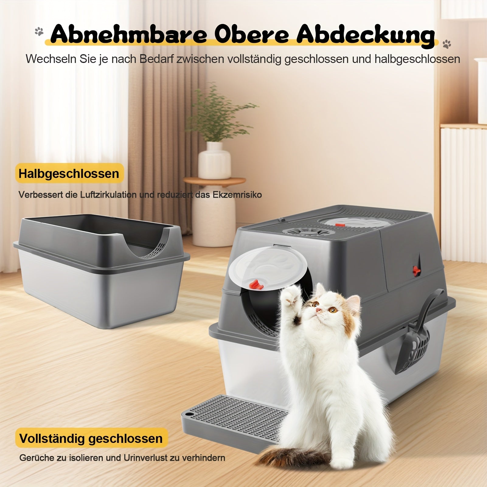 Large Stainless Steel Cat Litter Box - Fully Enclosed Cat Toilet Solution - Quality Shopping Centre