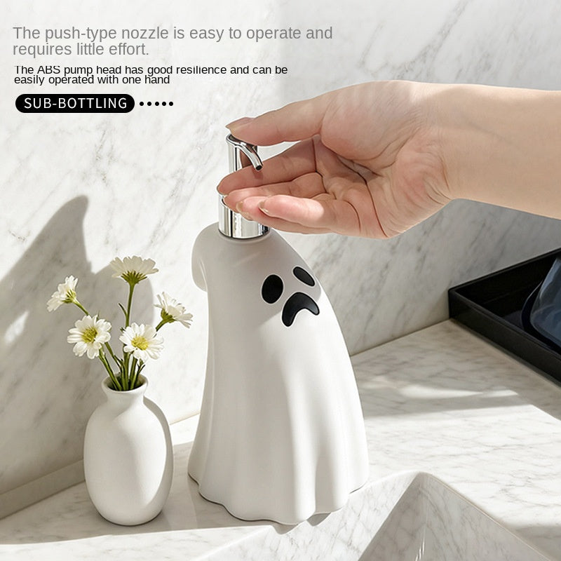 Distributeur de savon fantôme pour Halloween, flacon à pompe pour lotion, gel douche et shampoing, bouteille vide rechargeable pour la salle de bain