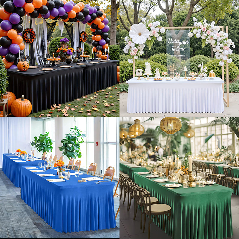 Stretch Spandex Tafelkleed Rechthoekig, Passende Tafelhoes voor Bruiloften, Feesten, Banketten, Hotel en Evenementendecoratie