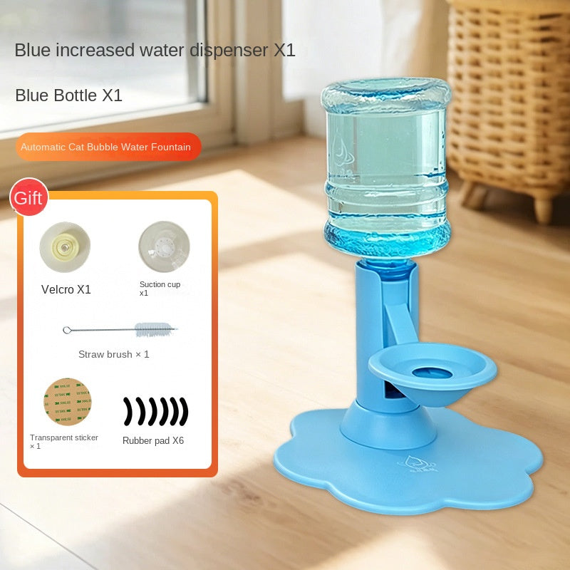 Adjustable Height Cat Water Dispenser 650ml Bottle Neck Support Automatic Refill