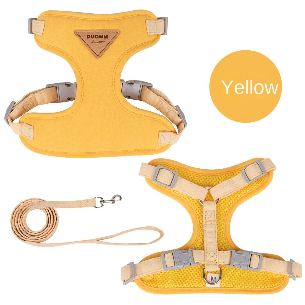 Adjustable Mesh Cat Chest Harness Anti Escape Walking Leash Set