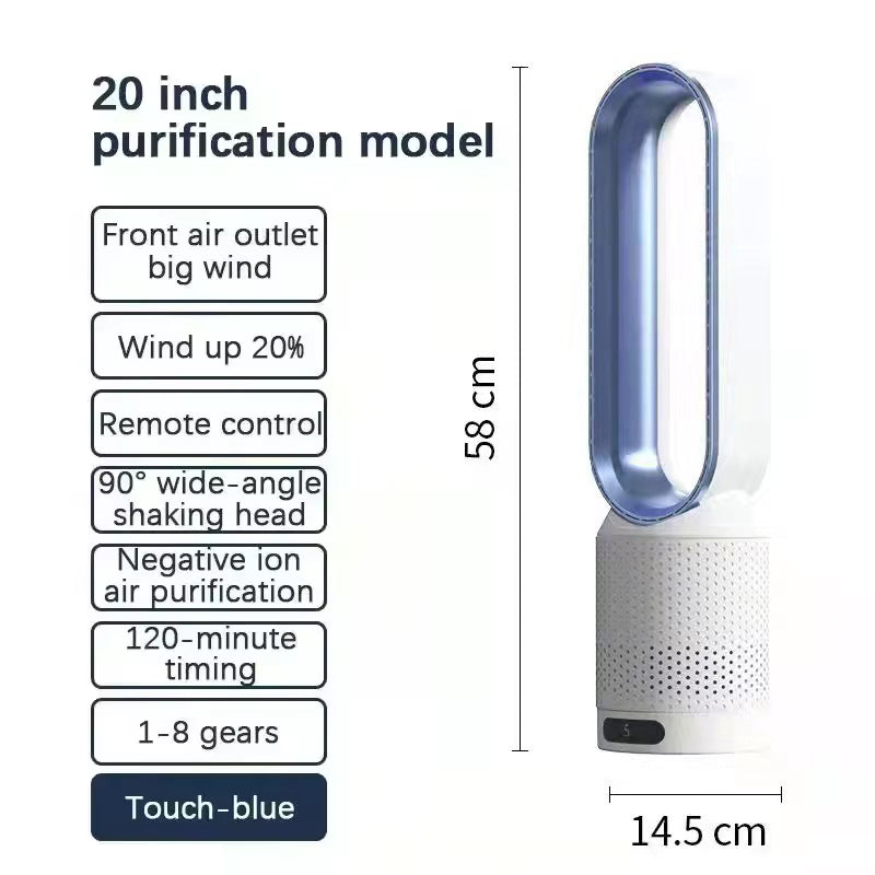 2026 Nouveau ventilateur tour sans pales avec purificateur d'air – Ventilateur ultra-silencieux sur pied et de table pour chambre, maison, bureau