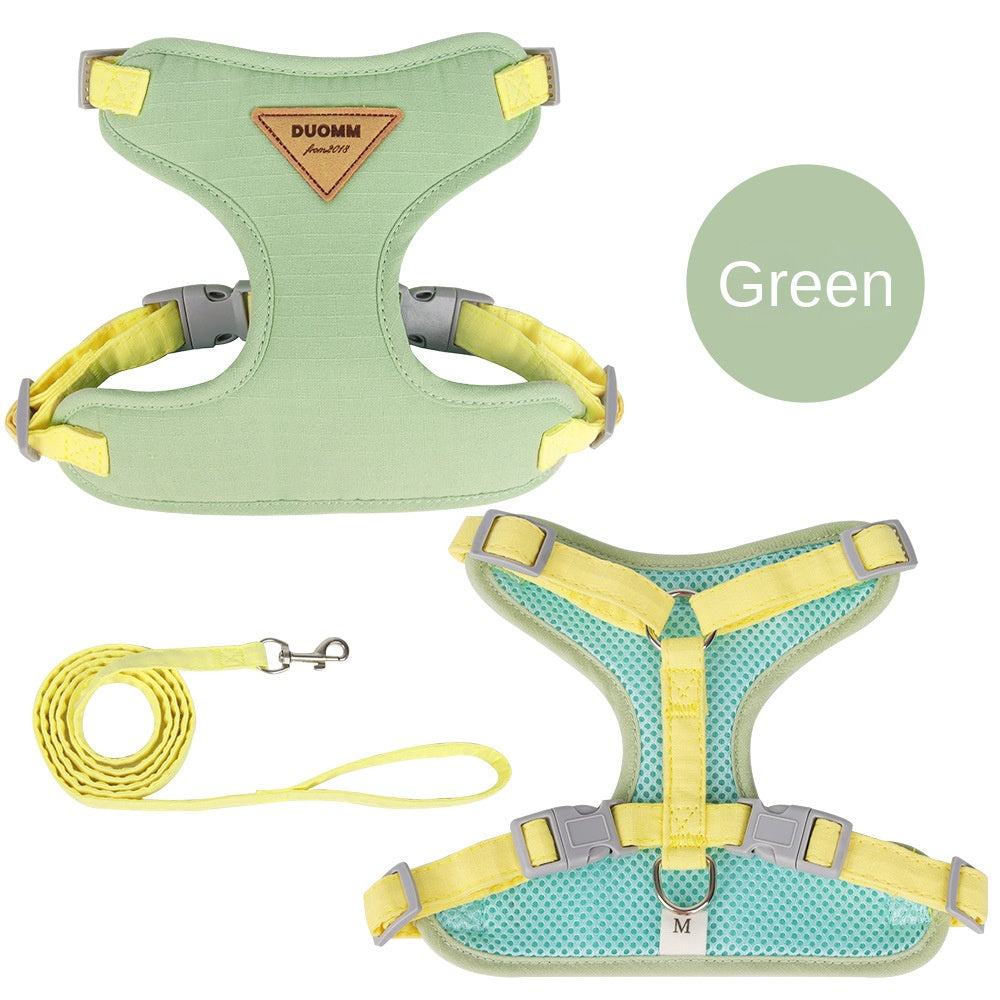 Adjustable Mesh Cat Chest Harness Anti Escape Walking Leash Set