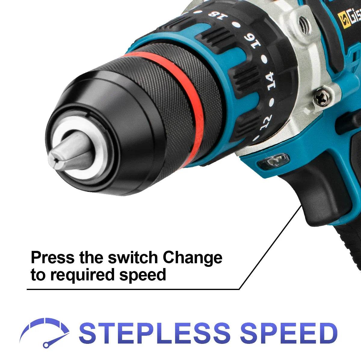 18V 13mm 480N.M Brushless Electric Impact Drill Cordless Drill Electric Screwdriver DIY Driver Power Tool for Makita 18V Battery - Quality Shopping Centre