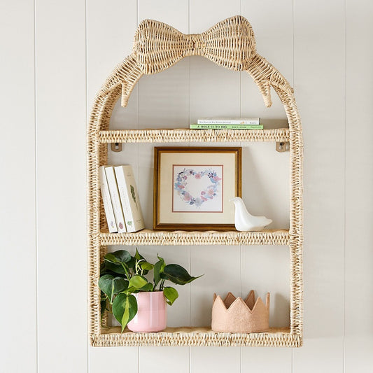 Butterfly Woven Storage Basket Wall Decoration Shelving Practical Hanging Ornament for Kids' Room and Guesthouse Woven Decor