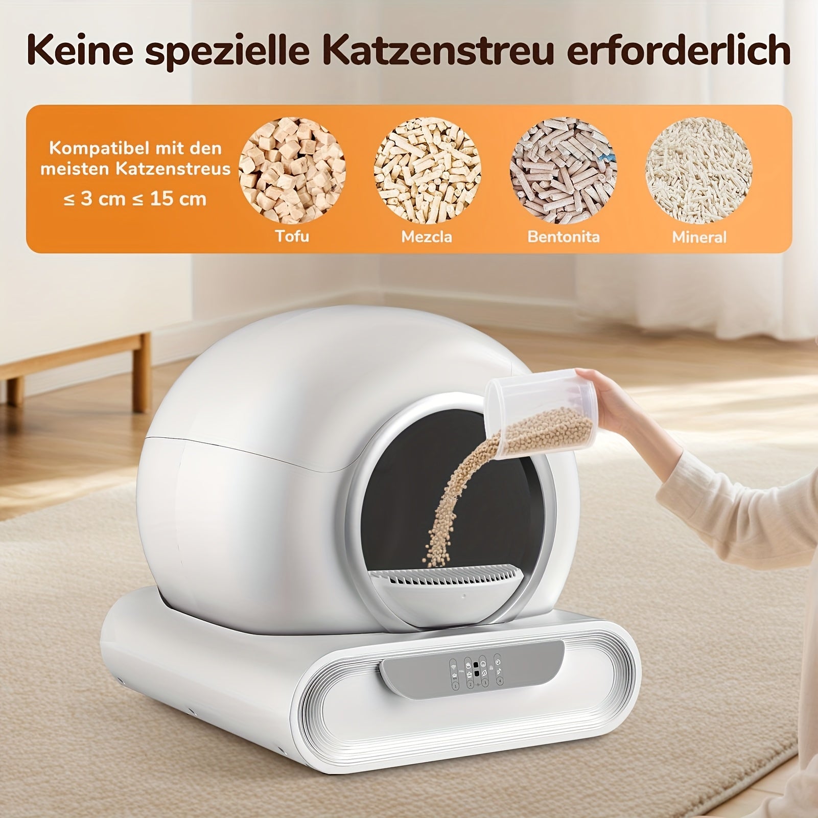 9L Automatic Cat Litter Box with Ion Deodorization, Sealed Trash Bin & Compact Design for Effortless Pet Hygiene - Quality Shopping Centre