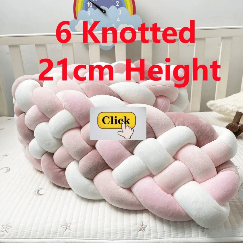 1M/2M/3M/4M Knot Braid Bumper Infant Cradle Cot Protector Plush Pillow Cushion Crib Anti-collision Room Decor Baby Bed Bumper - Quality Shopping Centre