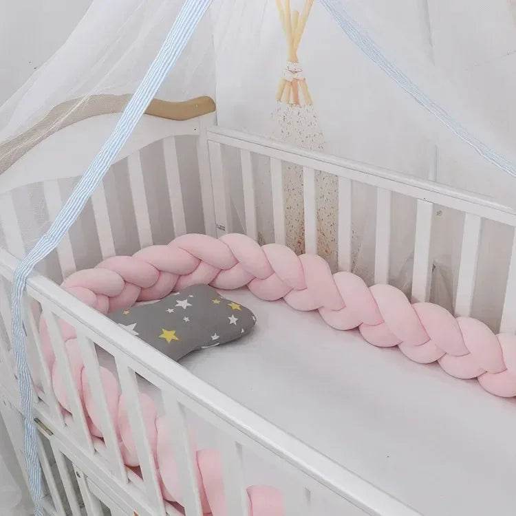 1M/2M/3M/4M Knot Braid Bumper Infant Cradle Cot Protector Plush Pillow Cushion Crib Anti-collision Room Decor Baby Bed Bumper - Quality Shopping Centre